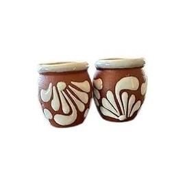 Set of 2 Mini Cantarito Shot Glasses | Mexican Pottery Shot Glasses | Handmade Talavera 2oz Tequila Cups