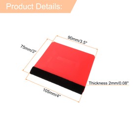 QUARKZMAN Vinyl Squeegee, Felt Edge Vinyl Film Squeegee Tool, 4 Inch Car Film Scraper Plastic Squeegee for Car Wrapping, Sign Making, Window, Red, Trapezoidal