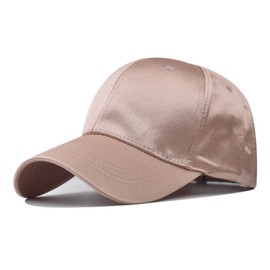 Männlich Weiblich Neutral Satin Feste Baseballmützen Verstellbare Hutvisiere Marine Mützen (Beige One Size)