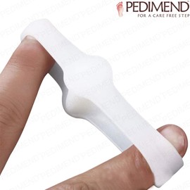 PEDIMEND Two Hole Gel Small Toe Separator (12 PACK) - Little Toe Spacer for Overlapping Toe - Pinky Toe Corrector for Little Toe Bunion Pain - UNISEX - Foot Care (Double Loop Toe Separator)