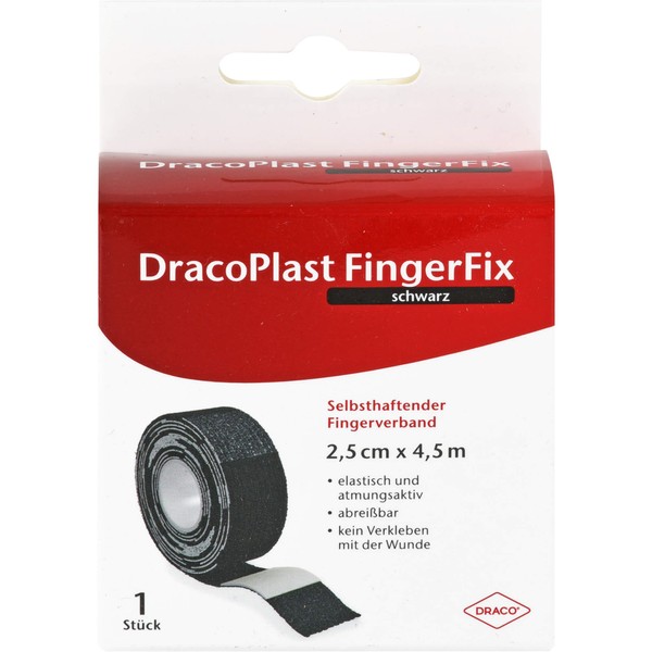DRACOPLAST FingerFix 2.5 cm x 4.5 m with Wound Black