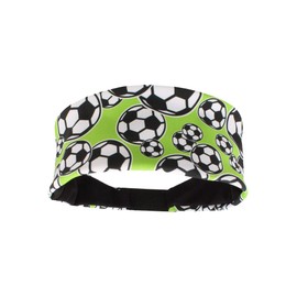 MadSportsStuff Crazy Soccer Headband with Soccer Balls (Neon Green/Black, One Size)