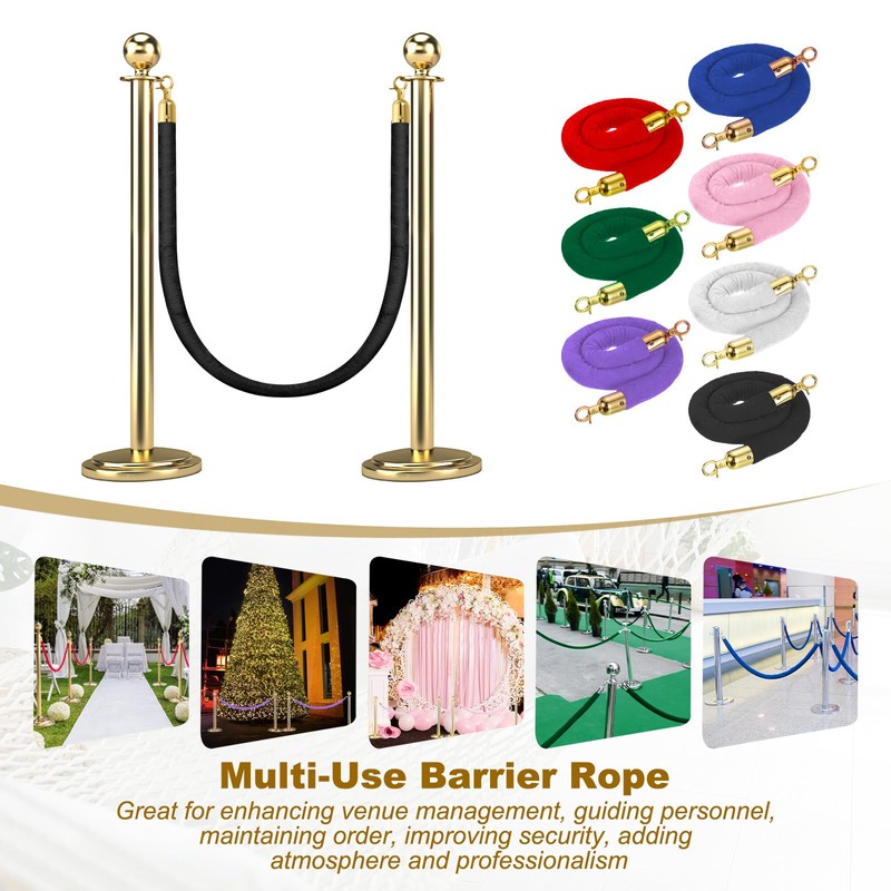 MECCANIXITY Velvet Stanchion Rope 3.28 Ft/1 M, Barrier Rope Velvet
