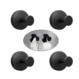 MZPQALRS Pack of 4 Suction Cup Hooks Suction Cup Towel Holder Hooks No Drilling Suction Cups Hooks Made of Stainless Steel Extra Strong Vacuum Suction Hooks Load 5 kg for Bathroom Kitchen Smooth