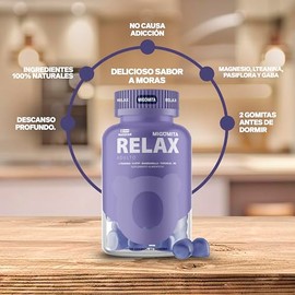Migomita RELAX ADULTO  60 Gomitas para dormir  Ideal para mujeres y hombres  Sin melatonina  Gomitas que promueven el sueo  Ingredientes 100...       