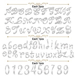 Decoración de pastel alfanumérico acrílico, decoración de magdalenas, plata A-Z, espejo alfanumérico, plata 0-9 para decoración de pasteles, letras personalizadas, aniversario, boda, baby shower, suministros para fiestas