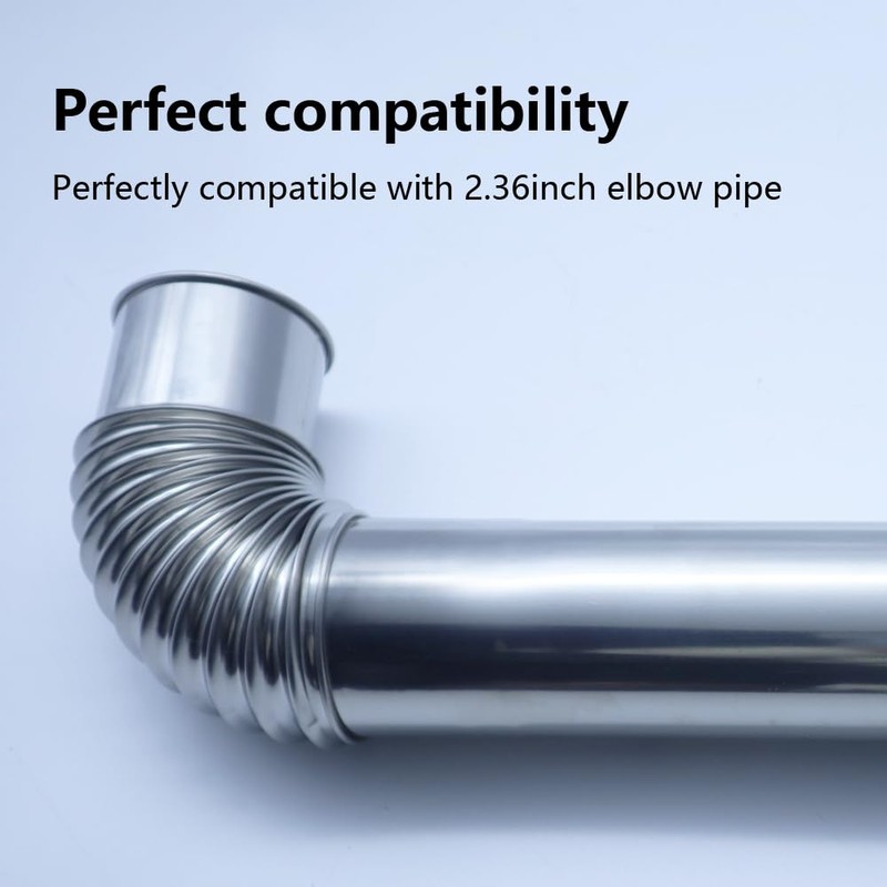 Stainless Steel Stove Chimney Diameter 2.36 inch（6cm） PCS Stove Pipe