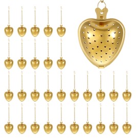 30 Pcs Stainless Steel Tea Strainer Ball Infuser Loose Leaf Steeper Interval Diffuser Heart Shape Mesh Filters with Extended Chain Hook for tea party Seasonings Cup Bottle