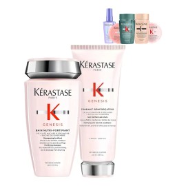 Kit Tratamiento Para Cabello Debilitado y Maltratado Kérastase Genesis Bain Shampoo y Acondicionador Anti-caida