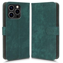 hdqICase Case Compatible with Oukitel P1, RFID Block Magnetic Flip Leather Shockproof Protective Cover with Card Slots, Kickstand Green