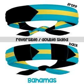 Bahamas Flag Headband for Carnival, Fitness | Mens Womens Tieback Bandana Sweatband Thigh Leg Garter
