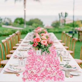 Flower Wall Backdrop Panels - Pink 4 Pcs 1.33ftx4ft Pink Flowers Wall Decor for Anniversary Party Bridal Shower Decoration