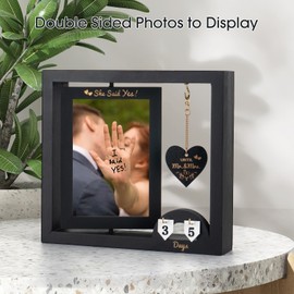 VoziSpace Wedding Countdown Picture Frame Engagement Gifts for Couple - gifts for newly engaged couples frame - engagement party decorations