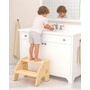 Toddler Step Stool Wooden 2 Step - Height Adjustable Bathroom