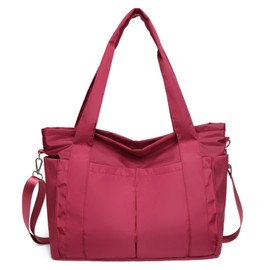 MT's Shop SH376 Tote Bag, Shoulder Bag, Large Capacity, Waterproof, Freestanding, Many Pockets, Travel, Work, Mother's, Handbag, Shoulder Bag, red