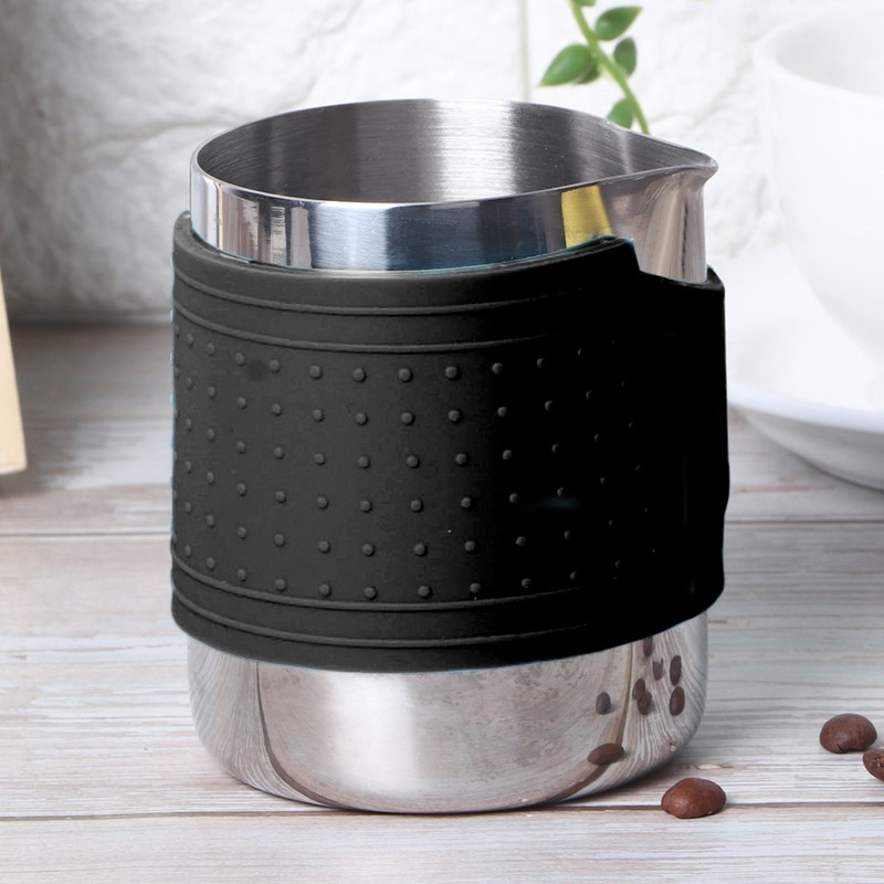 350ml Stainless Steel Milk Frothing Cup Anti-Scald Silicone Coffee Pitcher