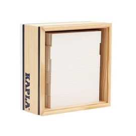 KAPLA 40 Squares White - Wooden Construction Set 40 White Colored Building Planks