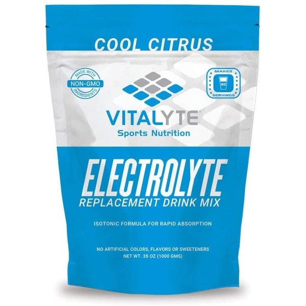 Vitalyte Electrolyte Powder Sports Drink Mix, 40 2 Cup Servings Per Container, Natural Electrolyte Replacement Supplement for Rapid Hydration & Energy - Cool Citrus