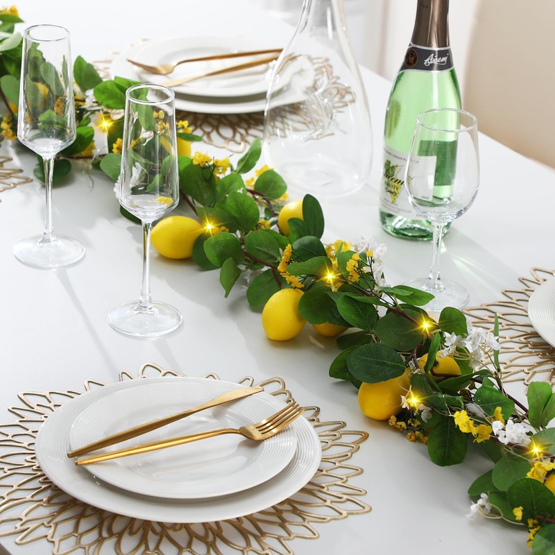 3 Pcs Finecheer 5ft Artificial Lemon Garland Spring Summer Fruit