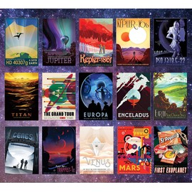 Nasa Vintage Space Travel Posters Pack of 16 A4 and A3 (A4)