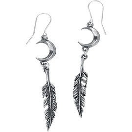 Alchemy Gothic Pagan Dream Catcher Women's Earrings Black/Silver Fashion & Style, Gothic, Pewter