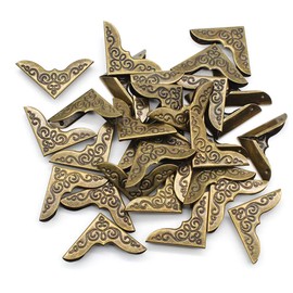 Dylan-EU 40 Pcs Vintage Bronze Book Corner Protectors 30 x 30 mm Retro Metal Protection Corner for Folders Book Scrapbooking Menus Albums File Decoration