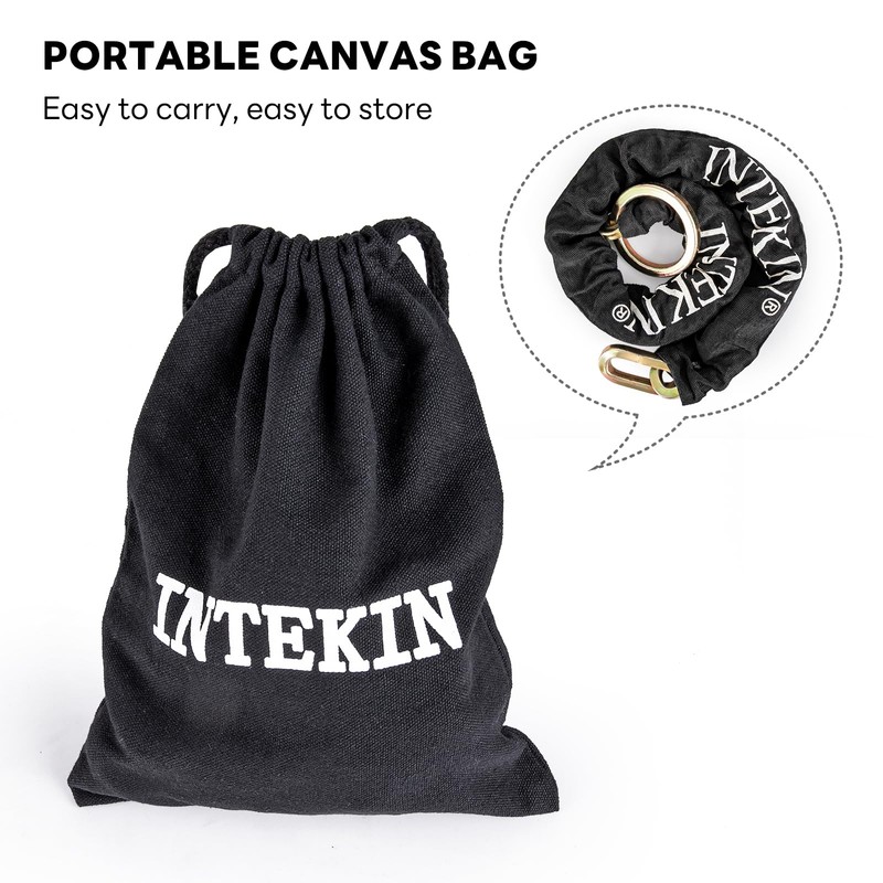 INTEKIN Security Chain 3.3 ft x 3/8" Thick Bike Lock