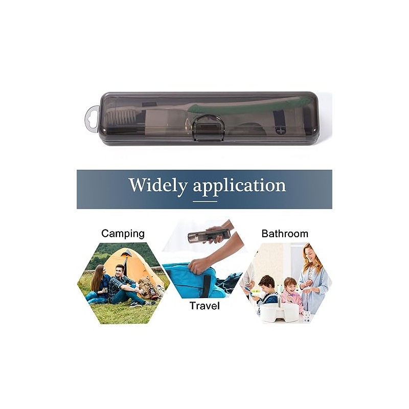 Estuche para cepillo de dientes de viaje, 2 paquetes, transparente