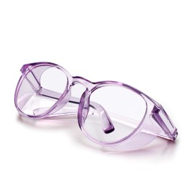 LeonDesigns Protective Glasses Anti-Fog Tactical Glasses with Side Shields Clear Safety Glasses with Anti-Scratch UV400 Protective Lens Safety Glasses Inner Glasses (Purple)