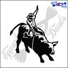 Eyecandy Decals Cowboy Riding Bull Rodeo 6" Decal Sticker Black