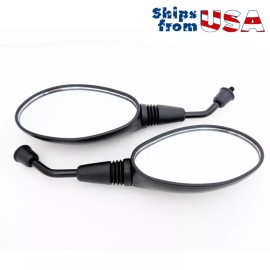 MYK Adjustable Mirror Set 8mm RH/RH Thread (Black) Universal Fit Durable All Weather