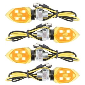 Rierousy Pack of 4 12 V LED indicators motorcycle e tested with universal and waterproof suitable for motorcycles, off-road motorcycles, four-wheel motorcycles, cruisers etc