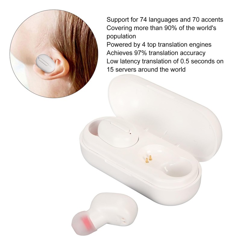 Language Translator Earbuds, Two Way Languages Translation Earpiece, Offline Noise