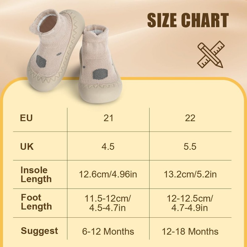 flintronic Krabbelschuhe Baby, Lauflernschuhe Kinder, Rutschfeste Hüttenschuhe Sockenschuhe, für Mädchen