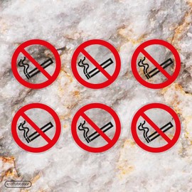 Pack of 12 signs, CLEAR No smoking symbol, Prohibition Window Safety Signs, 62mm Waterproof Indoor/Outdoor Stickers