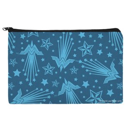 Wonder Woman Movie Blue Pattern Makeup Cosmetic Bag Organizer Pouch