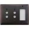 Classic Accents Deco Antique Copper 3 Gang Wall Plate -