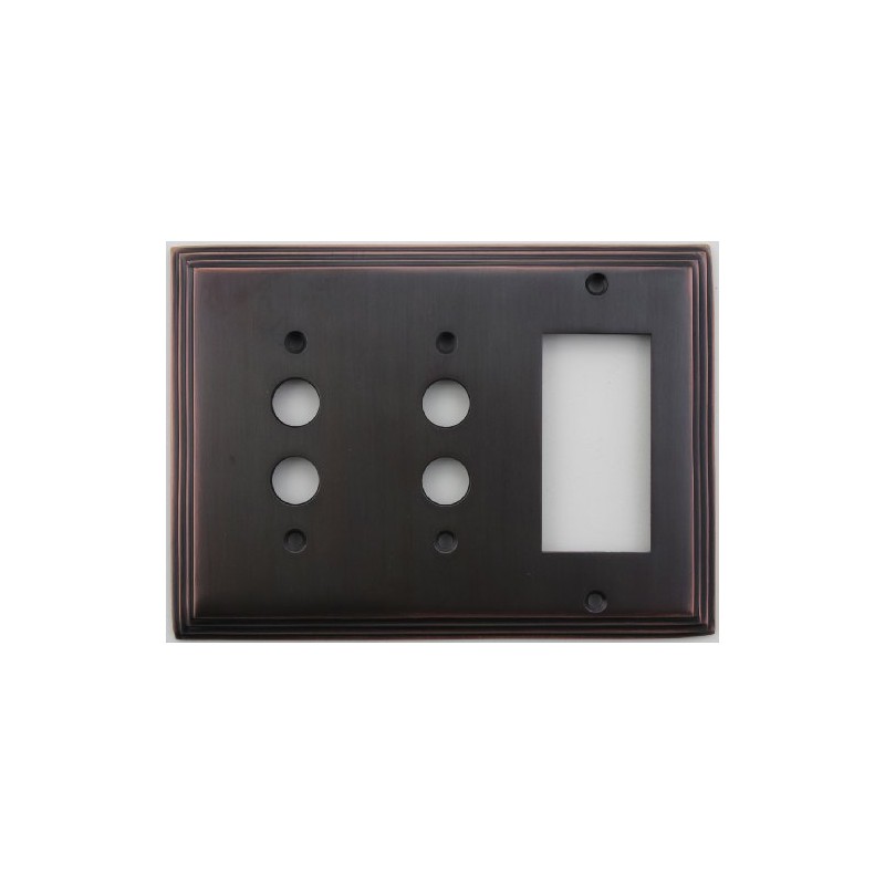 Classic Accents Deco Antique Copper 3 Gang Wall Plate -