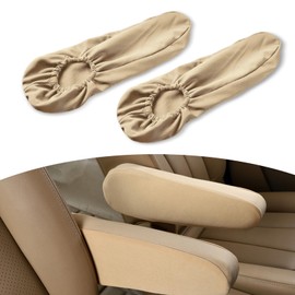 gunhunt 2 PCS Car Front Seat Armrest Cover, Stretch Car Armrest Cover, Comfortable Armrest Protector Cover, Anti-Scratch Armrest Cover Replacement, Universal for Most Cars, Trucks, SUVs (Beige)