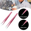 1Pcs Eyelash Tweezers, Nair Art Tweezers Straight and Curved Tip,