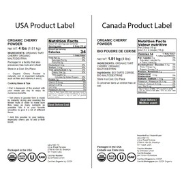 Food to Live Organic Tart Cherry Powder, 4 Pounds – Non-GMO, Raw, Kosher, Vegan Superfood, Bulk, Rich in Antioxidants, Great for Juices, Drinks, and Smoothies, Contains Maltodextrin