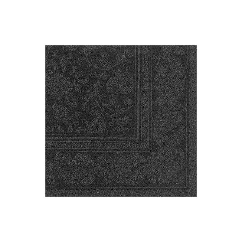 20 Servietten ROYAL Collection 1/4-Falz 40 x 40 schwarz "Ornaments"