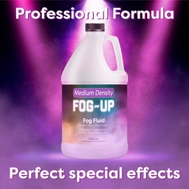 FogUp Medium Density Fog Juice - Extremely Long Lasting, High Output Non-Toxic Odorless Water-Based Fog Machine Fluid - 1 Gallon, 128 fl oz for All Standard Fog Machines