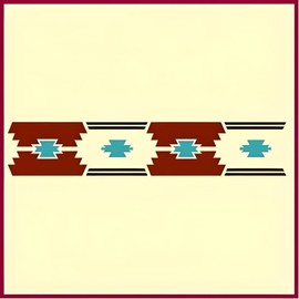 Southwest Design 3 Stencil - 15.75" x 3" Desert Designs DIY Signs Reusable Mylar Plastic for Wall Decor Art Craft Painting - The Artful Stencil