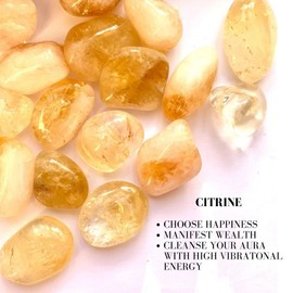 Avalon Natural Reiki Spiritual Healing Crystals, Healing Gemstone Therapy Worry Crystal Stones for Gift Meditation Chakra Balancing Best Healing Lucky Stones (Citrine)
