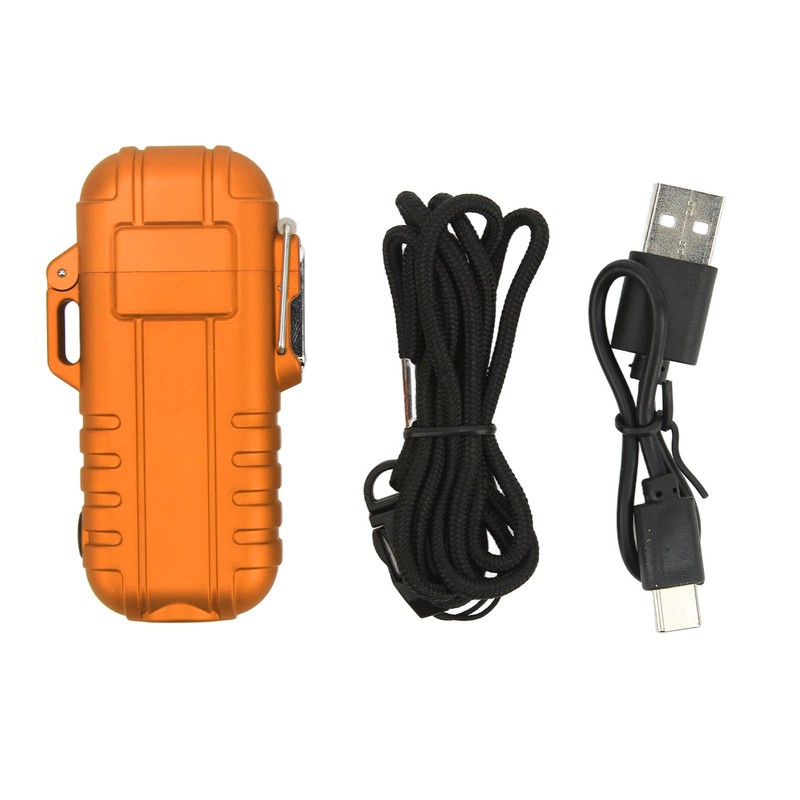 Outdoor Double Arc Electric Lighter Portable Waterproof Flashlight Lighter Charging