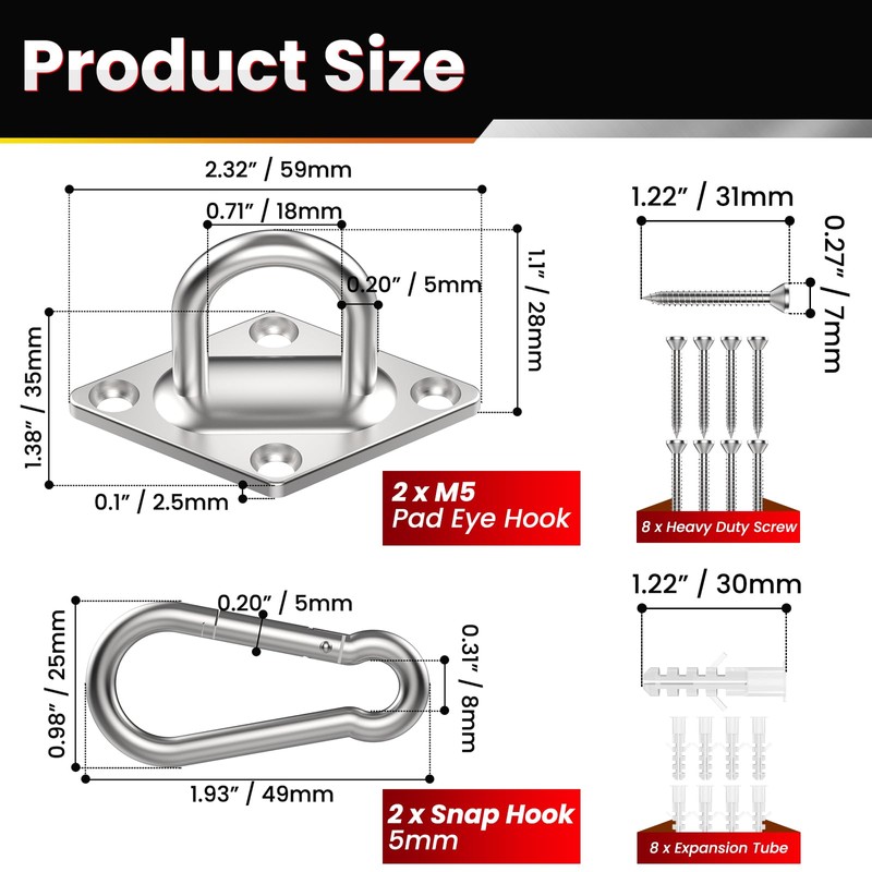 Aifeier ET 2 Sets 304 Stainless Steel Diamond Pad Eye