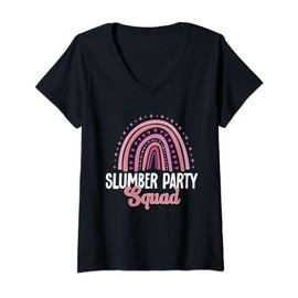 Sleepover Pajama Slumber Party Squad V-Neck T-Shirt