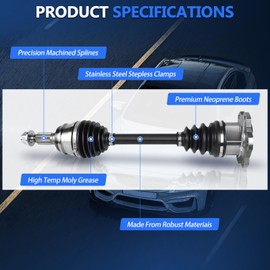 Maxfavor AWD CV Axle fit for 2001 2002 2003 2004 2005 2006 2007 Toyota Highlander, Sport Limited Base Sport Utility 4-Door 2.4L 3.0L 3.3L L4 V6, CV Axle Shaft Assembly Front Left Right Side