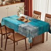 Modern Tablecloth 140 x 200 cm Turquoise Art Painting Tablecloth